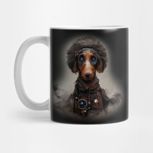 Dachshund Surreal Steampunk Artwork, Dog Lover Mug